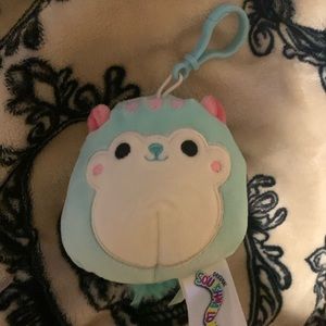 Serene the squirrel (teal nose) squishmallow clip NWT